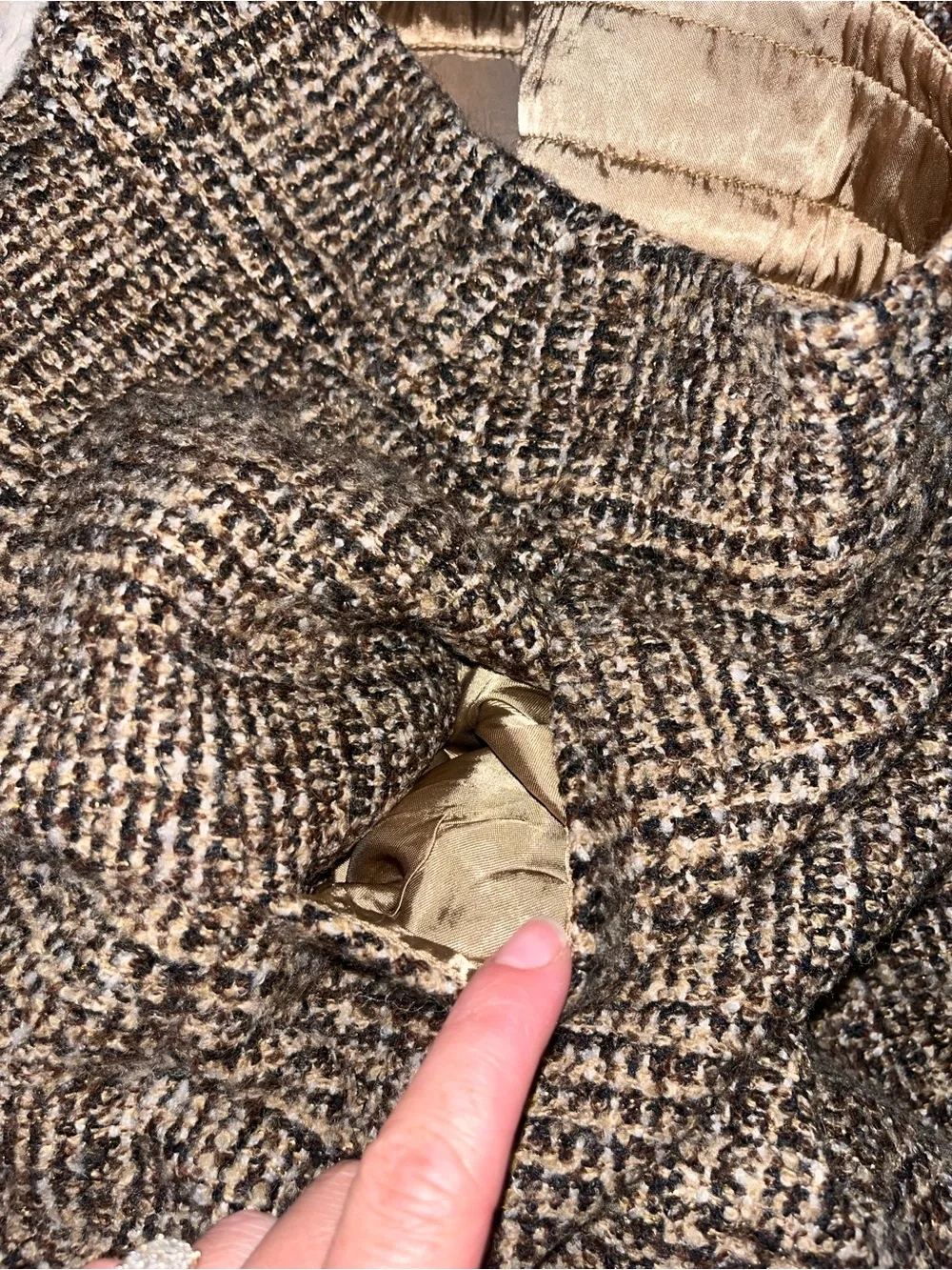 Wool blend Etcetera Brown Tweed Skirt with pockets